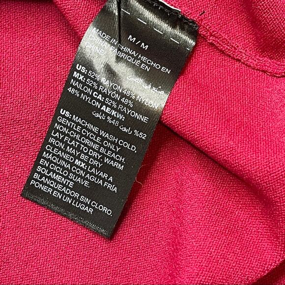 WHBM raspberry color top with unique neckline - Picture 10 of 10